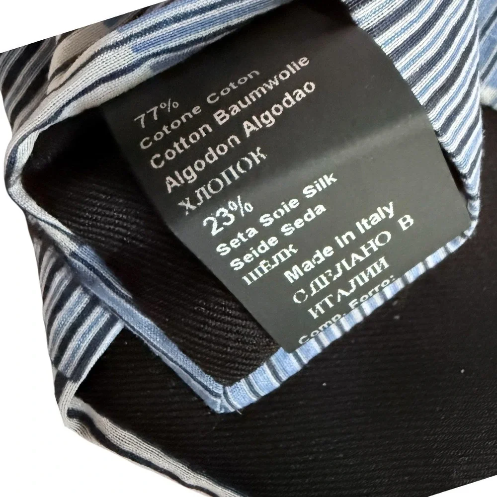 Hugo Boss Mens Silk Blend Gray Blue‎ Textured Check Tie NWT